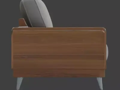 Low-Profile Sofa 3D Model Low-poly 3D model
