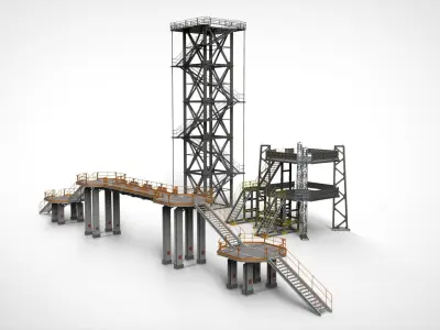 sci-fi stairs 2 3D model