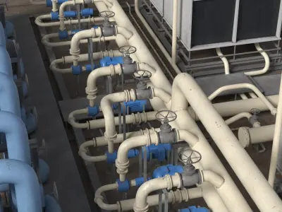  Industrial HVAC Plant Rooftop 