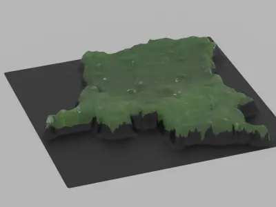 Democratic Republic-of Congo  Low-poly 3D model