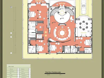 Classic Duplex Villa Plan 5 Bedrooms 4 Master  3D model