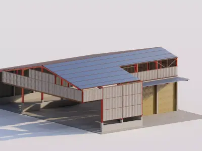 Warehouse-Warehouse Building 3D model 10