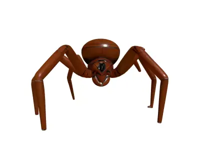 Artistic Wooden Spider Figurine Low-poly 3D model