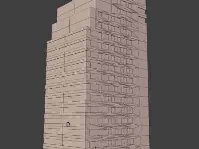 skyscraper building 3d model Low-poly 3D model purchase