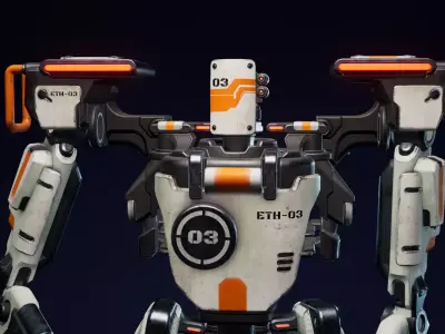 Etasphera03 humanoid robot Low-poly 3D model