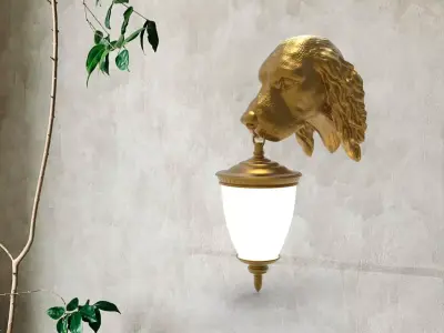 Dog Head Wall Lamp 3D print model purchase