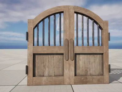 Old Western Door Free low-poly 3D model
