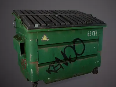 Garbage Container - Gameready Asset Low-poly 3D model