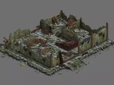 Game City - Architecture - Ruins 01 3D model