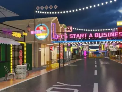 Container-converted Snack Street 3D model