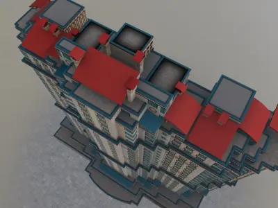 Moscow House Building38 Low-poly 3D model