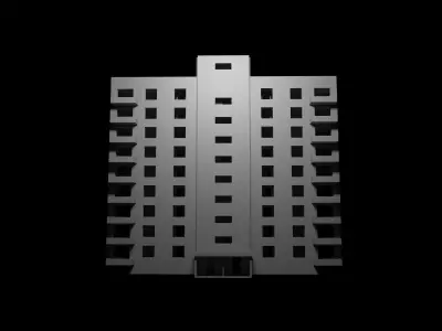 model of apartment building Low-poly 3D model