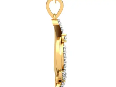 Yellow gold diamond pendent-P3 PS-23 3D print model