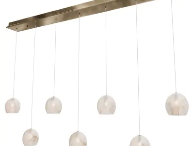 Lazio 7-Light Linear Multi-Drop Pendant Currey Company  3D model