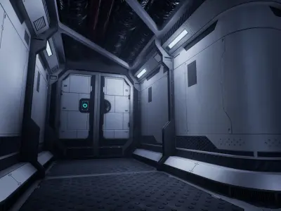 Modular Sci-Fi Environment Low-poly 3D model