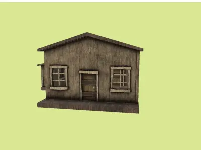 Western House 02 - Wild West Building - Backdrop Full Perm Low-poly 3D model