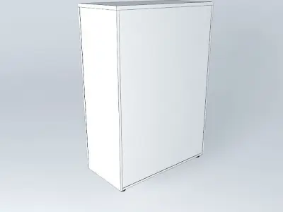 MEDIUM HEIGHT CABINET-WOOD DOORS-900x450x1350mm Free 3D model