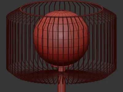 keep-fl rattan floor lamp 3D model