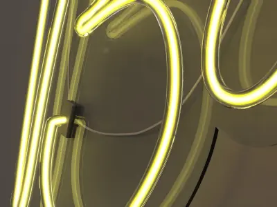 Bonjour - Neon Sign 3D model