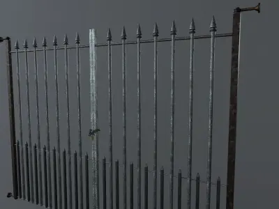 Metal Gate Low-poly 3D model