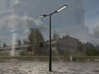 Street Light 11 version 2  3m with pole 3 Low-poly 3D model