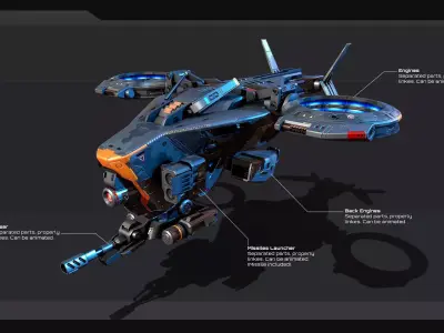 SF - DRONE D30 Low-poly 3D model