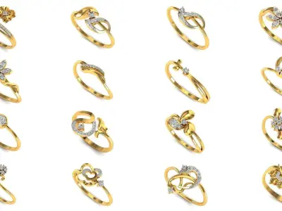 88 light weight cocktail rings   3D Model Pack