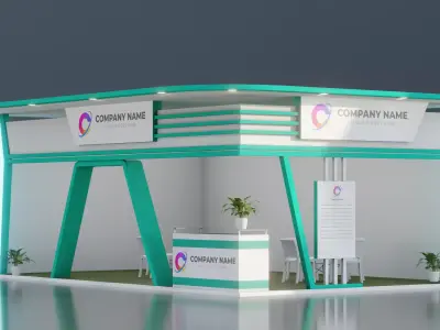 Exhibition Stalls Low-poly 3D model