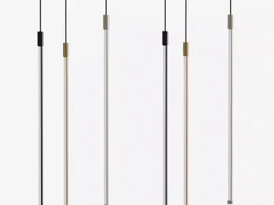 Mini Cylinder Black LED Pendant Light Single Light 3D model