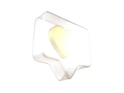 Socail Media Heart Bubble v1 003 Low-poly 3D model