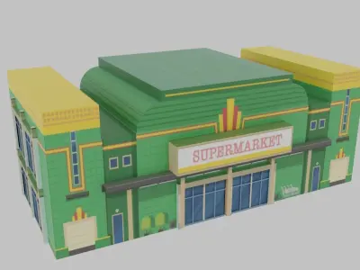 Market Building Low-poly 3D model buy