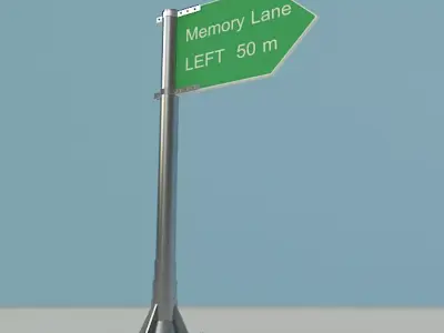 Highway Sign Board Low-poly 3D model