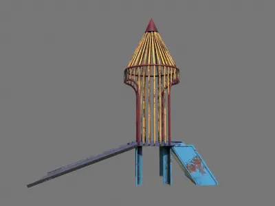 Old Rocket Slide Low-poly 3D model