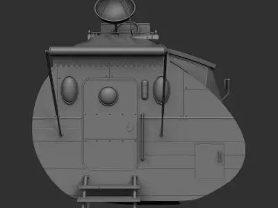 Stylized Cartoonic spaceship 3D model