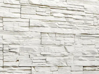 Stone slate wall white  3D model
