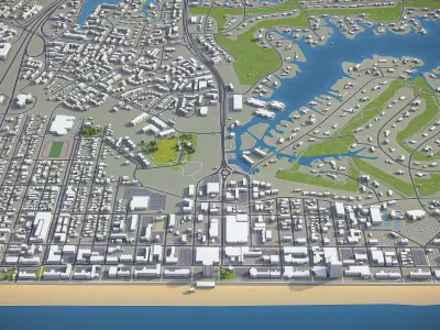Virginia Beach  Low-poly 3D model