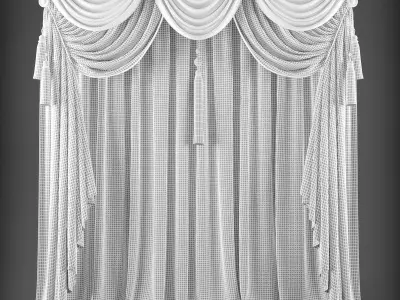 Curtain with tassels Low-poly 3D model get