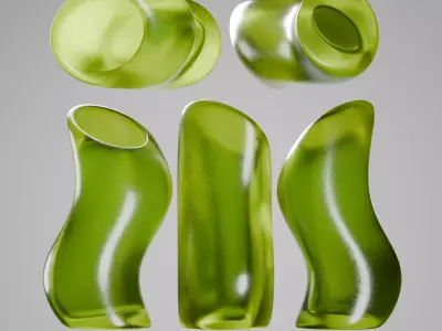 Modern Organic Glass Vase 3D Model Free 3D model