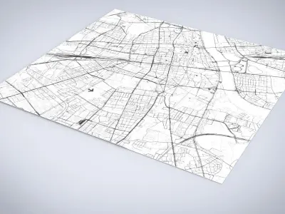 Roads and streets Warsaw Poland 3D model