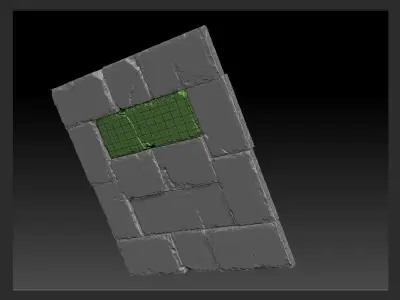 3D Stone Brick Wall - High Poly 3D model