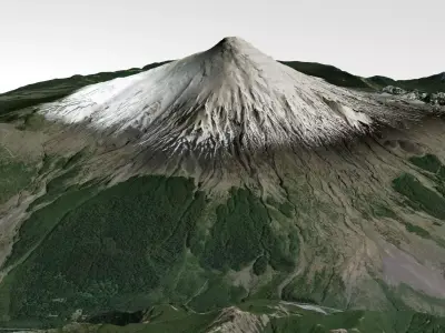 Mountain landscape Volcano Osorno Andes Mountains in Chile 3D model