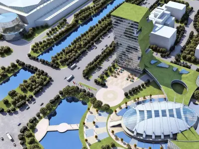 Eco Civic Campus with Green-Roof Tower 3D model