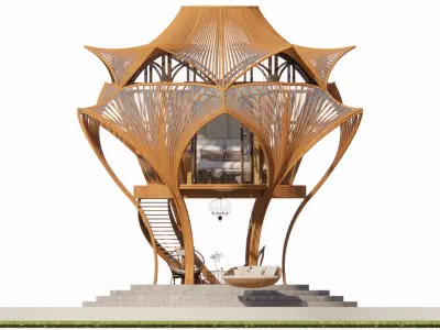  Bamboo House Design 3D model