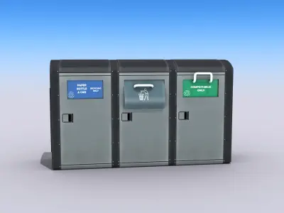 Recycling Container Low-poly 3D model