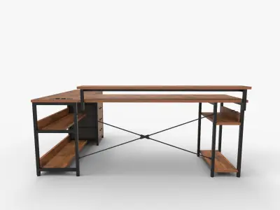AODK L Shaped Desk with Drawer Computer Desk   3D model