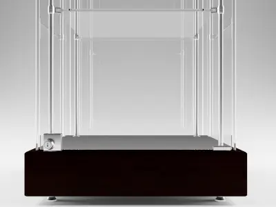 Narrow Frameless Glass Tower With Dark Brown Base - eddies 3D model