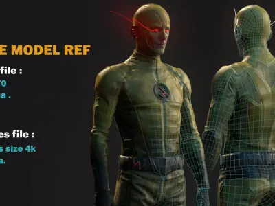3D game Model reference - Reverse-Flash Low-poly 3D model