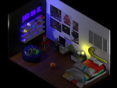 Jordan bedroom 3D model