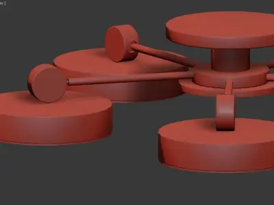 SHARK ceiling light with four round lights 3D model