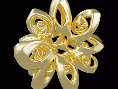 Abstract Flower Shape v1 001 Low-poly 3D model